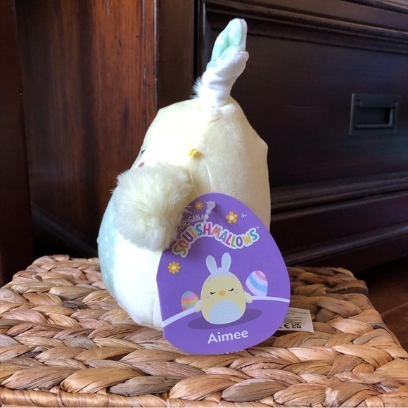 Squishmallows Aimee the Chick dressed as Easter Bunny in 5" - Picture 2 of 7